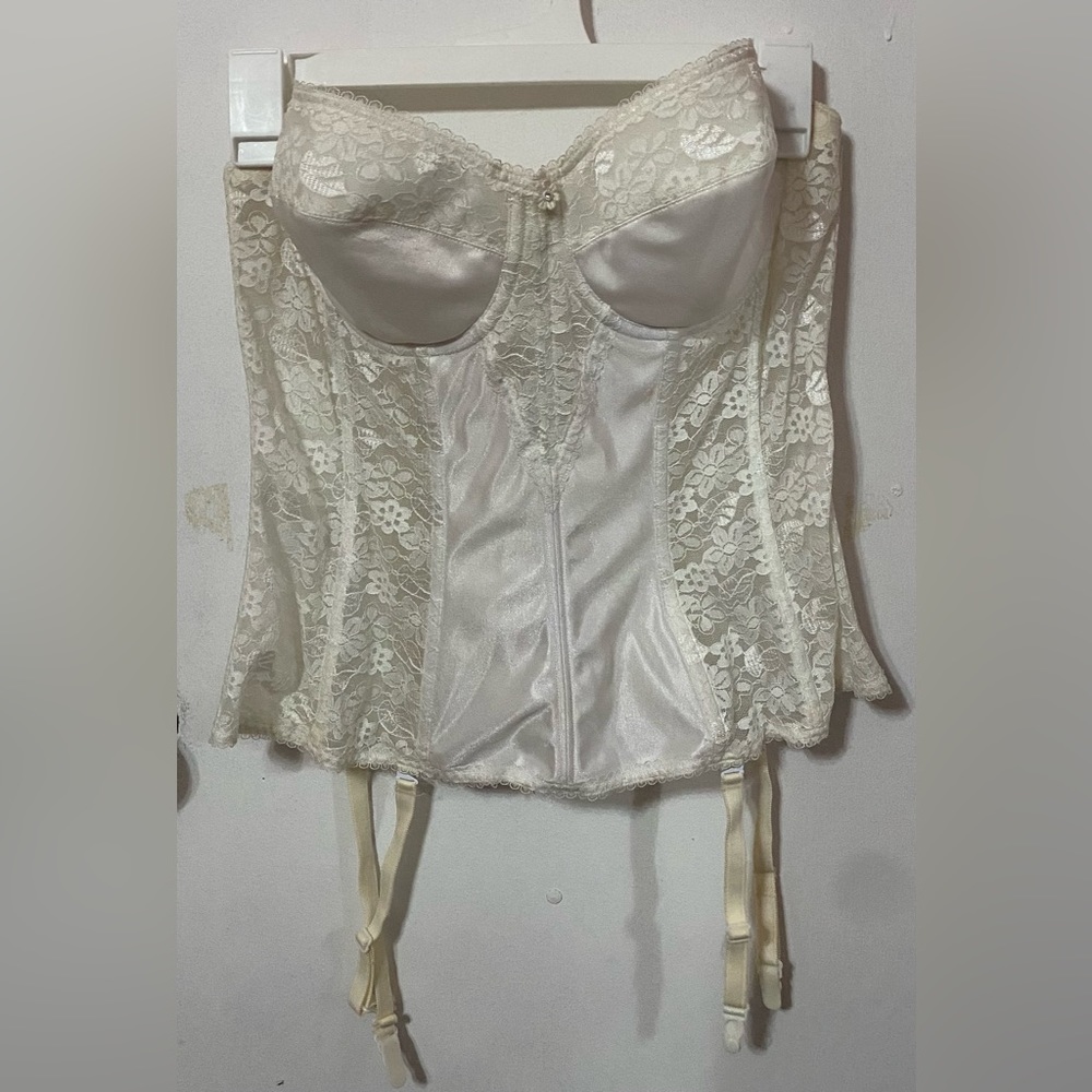 2000s Y2K Vintage Bridal Bustier Dominique 38C